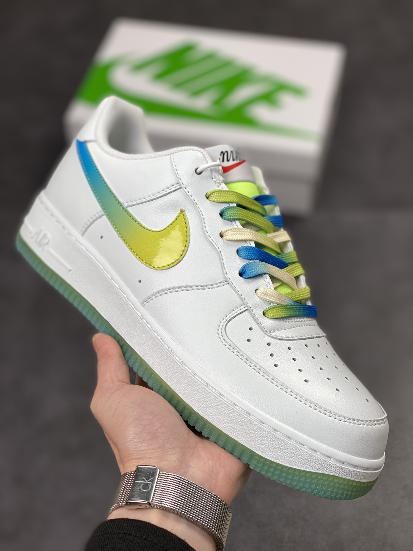 210 Nike Air Force 1 Low 07 白蓝黄渐变 冰柠檬配色 TO1232-111