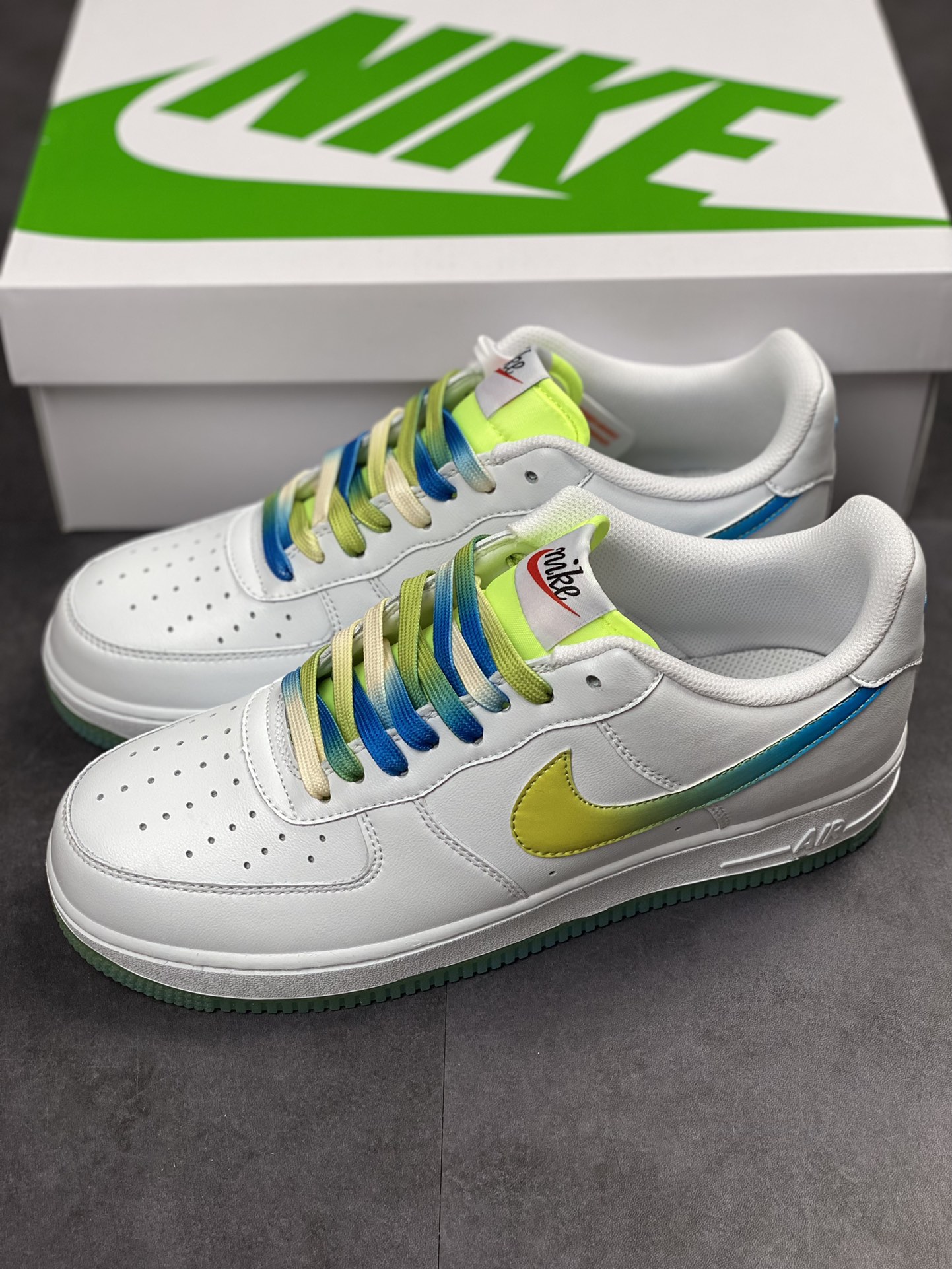 210 Nike Air Force 1 Low 07 白蓝黄渐变 冰柠檬配色 TO1232-111