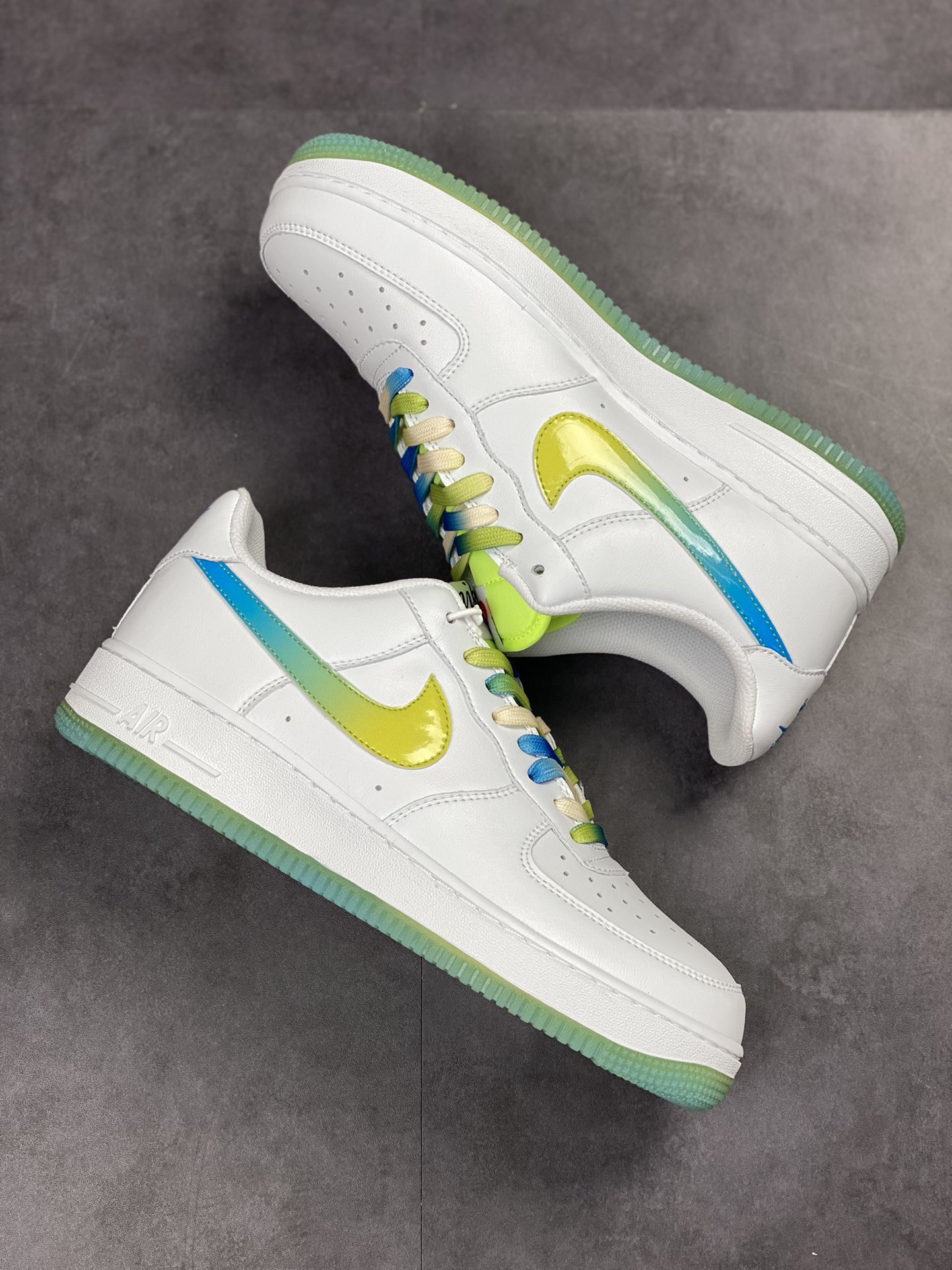 210 Nike Air Force 1 Low 07 白蓝黄渐变 冰柠檬配色 TO1232-111