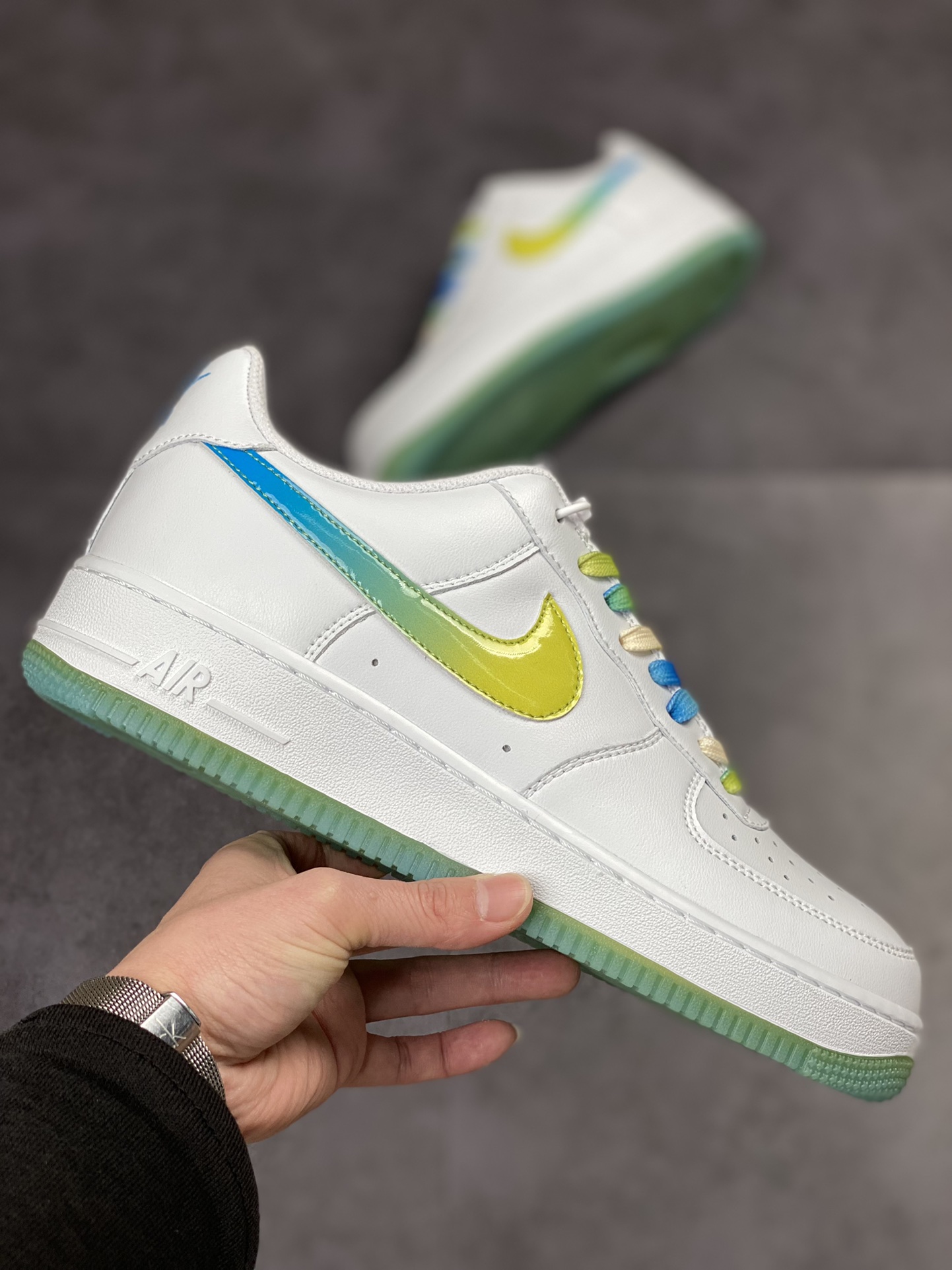210 Nike Air Force 1 Low 07 白蓝黄渐变 冰柠檬配色 TO1232-111