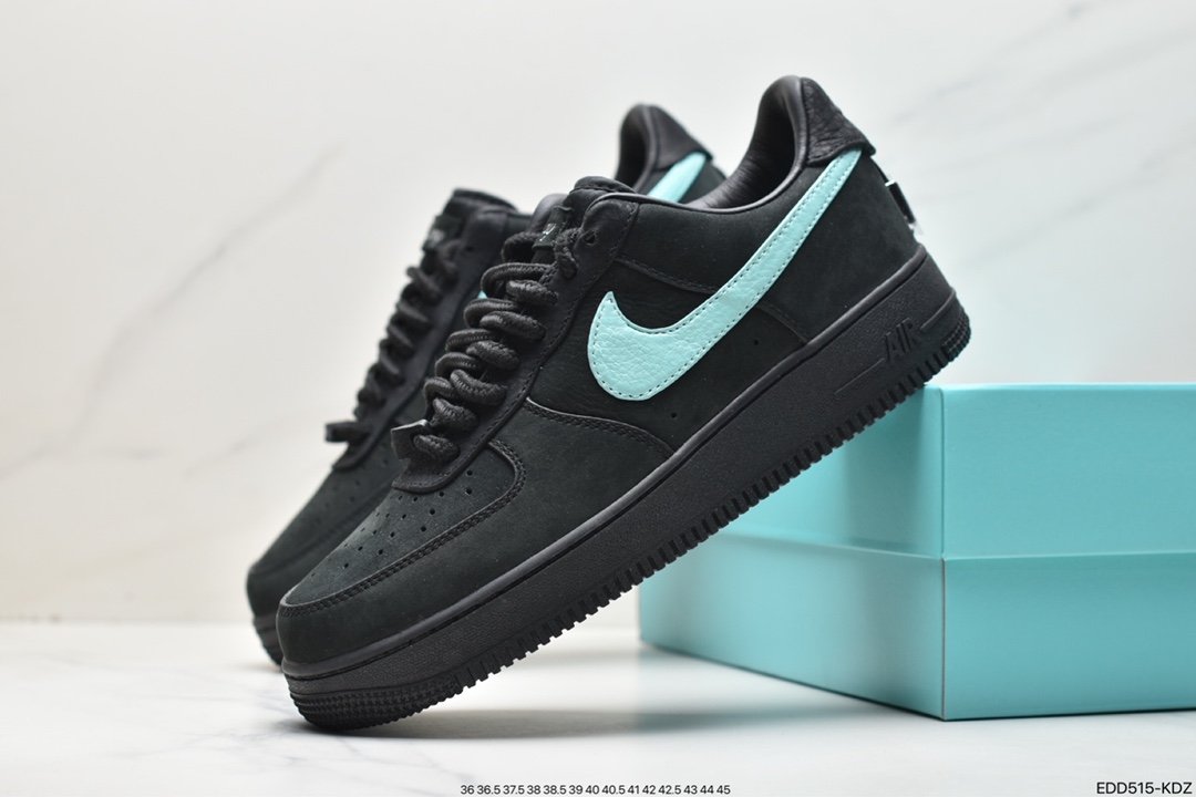 350 联名奢侈品大牌-蒂芙尼/Tiffany & Co. x Nike Air Force 1 Low SP"1837"空军一号“联名黑蒂芙尼蓝”DZ1382-001