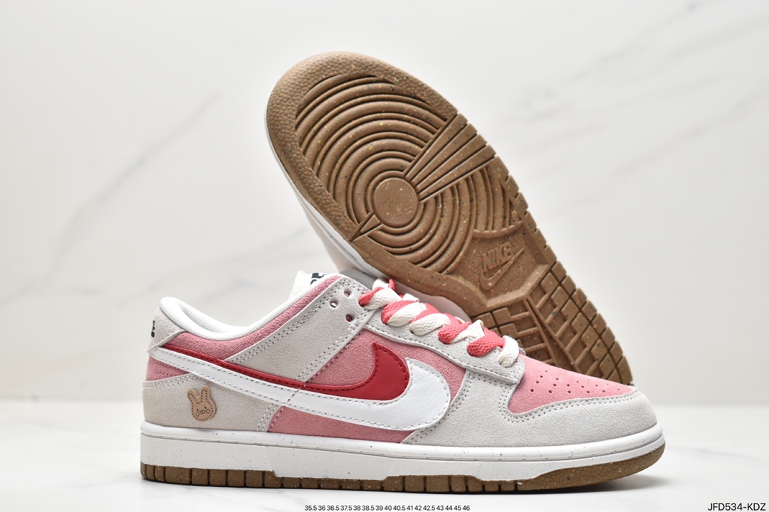 170 SB Dunk Low SE”85 Double Swoosh/Grey/Pink/Rabbit”扣篮板鞋“麂皮浅灰粉红双钩小兔”DO9457-117