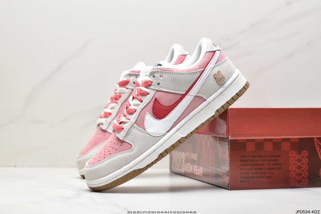 170 SB Dunk Low SE”85 Double Swoosh/Grey/Pink/Rabbit”扣篮板鞋“麂皮浅灰粉红双钩小兔”DO9457-117