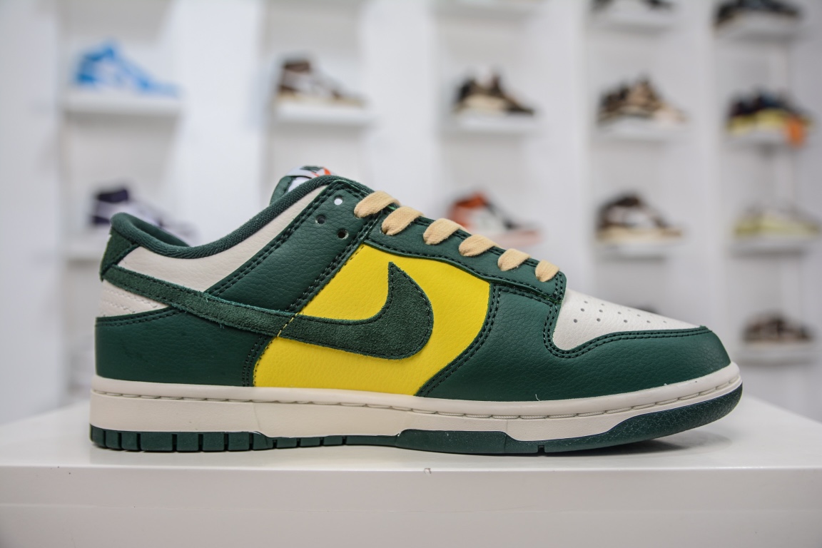 280 纯原 Nike Dunk Low SE ”Noble Green” 经典巴西配色 SB低帮运动休闲板鞋 FD0350-133