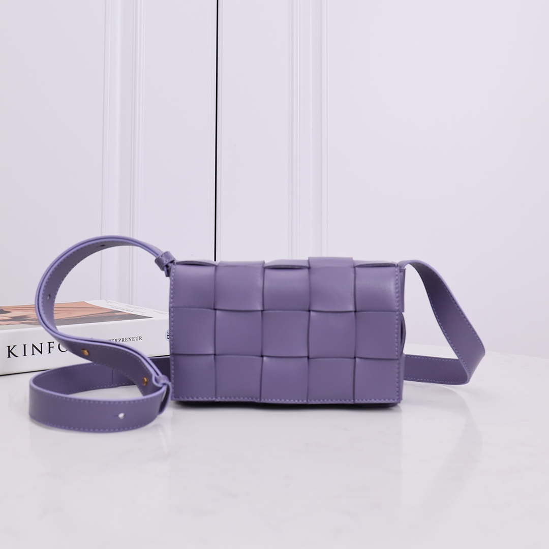 Lambskin Woven Cube Bag Crossbody Clutch