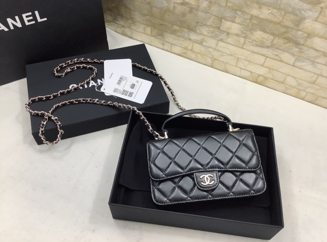 Chanel Bolsa de Cinturón y Riñonera Bolsos de mano Bolsos cruzados y bandoleras Mini bolsos Negro Rosa Piel de oveja Mini