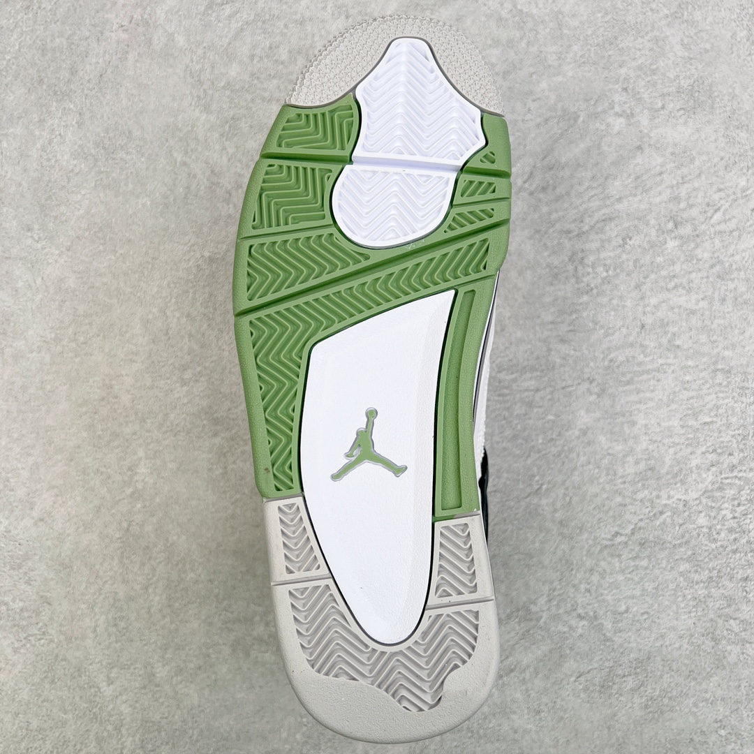 图片[9]-＃PB版 福利特价 Air Jordan AJ4 Retro 耗时半年巨作 全套原纸板楦头开发 调试30余版 确保原汁原味完美呈现四代版型 一比一鞋头弧度高度趴度鞋身弧度 此版本只针对中端市场 皮料材质有所更替 其他数据细节工艺流程均保持公司一致 细节品控鞋型随意秒杀市面3XX 4XX 原厂TPU网格鞋带扣 正确内里网布 菱角分明不变形无多余毛边 柔软性质感一致于原鞋 原厂织唛标 原厂飞人电绣工艺 独家绑鞋带手法 印刷中底布 四线拉帮 米色美纹纸贴合固定 进口港宝加持 后跟自然饱满 全鞋荧光划线卡点 追求极致完美 每一双都是工艺品 多重QC质检 超越公司货的品控标准 实实在在的免检产品 尺码：40 40.5 41 42 42.5 43 44 44.5 45 46 47.5-选品中心