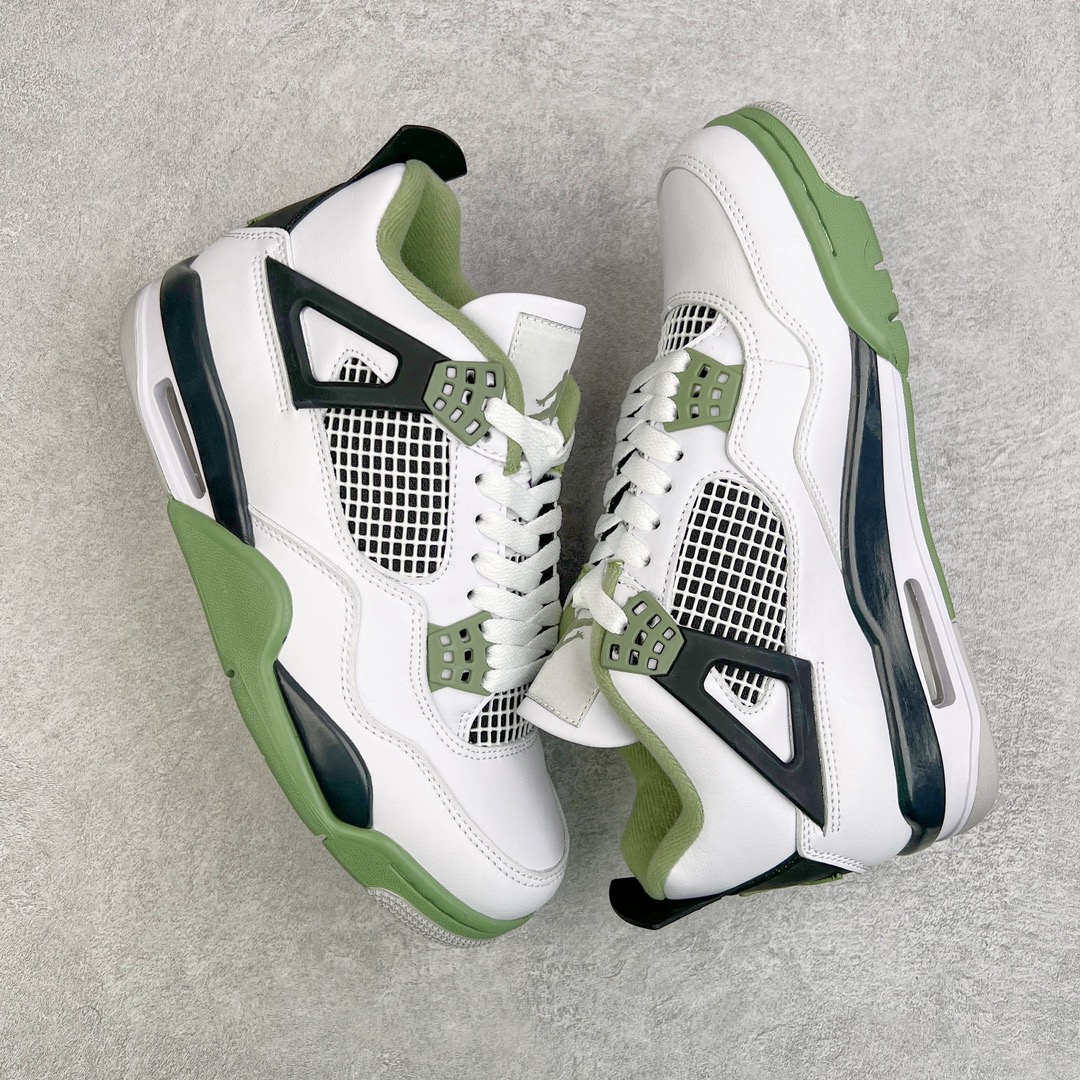 图片[3]-＃PB版 福利特价 Air Jordan AJ4 Retro 耗时半年巨作 全套原纸板楦头开发 调试30余版 确保原汁原味完美呈现四代版型 一比一鞋头弧度高度趴度鞋身弧度 此版本只针对中端市场 皮料材质有所更替 其他数据细节工艺流程均保持公司一致 细节品控鞋型随意秒杀市面3XX 4XX 原厂TPU网格鞋带扣 正确内里网布 菱角分明不变形无多余毛边 柔软性质感一致于原鞋 原厂织唛标 原厂飞人电绣工艺 独家绑鞋带手法 印刷中底布 四线拉帮 米色美纹纸贴合固定 进口港宝加持 后跟自然饱满 全鞋荧光划线卡点 追求极致完美 每一双都是工艺品 多重QC质检 超越公司货的品控标准 实实在在的免检产品 尺码：40 40.5 41 42 42.5 43 44 44.5 45 46 47.5-选品中心