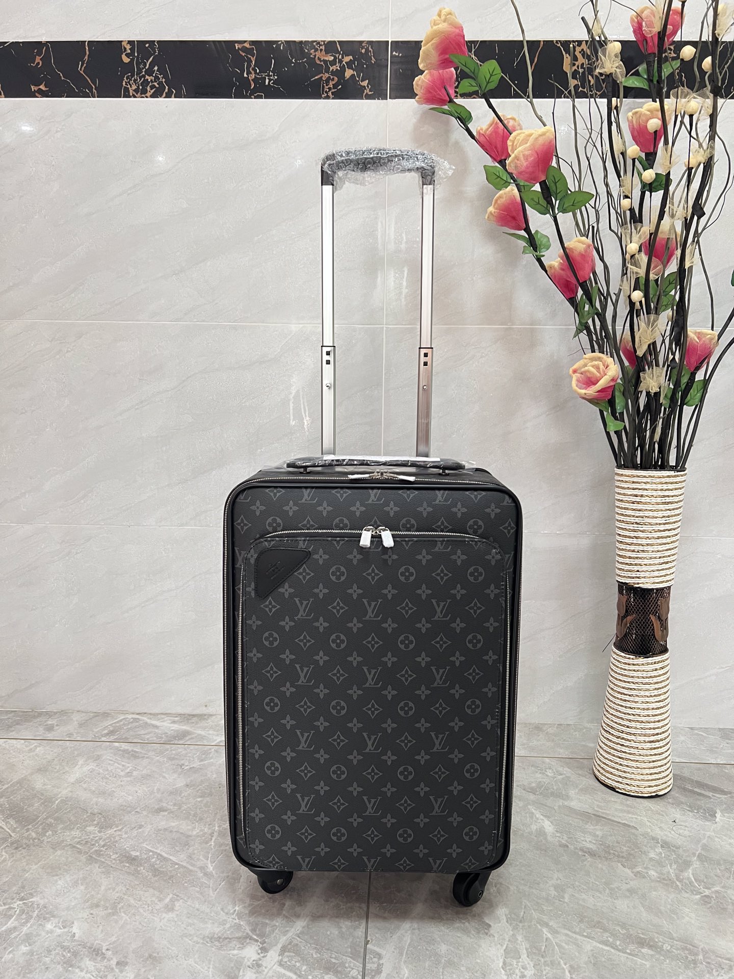 Louis Vuitton 20-Inch Rolling Luggage - Monogram Eclipse - Carry-On Suitcase