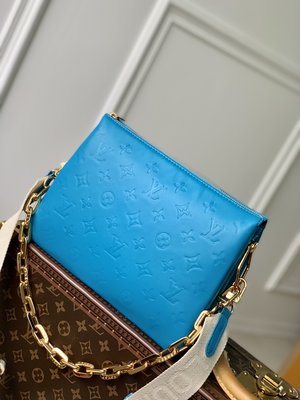 Louis Vuitton LV Coussin Buy Bags Handbags Blue Fabric Sheepskin Chains M57790