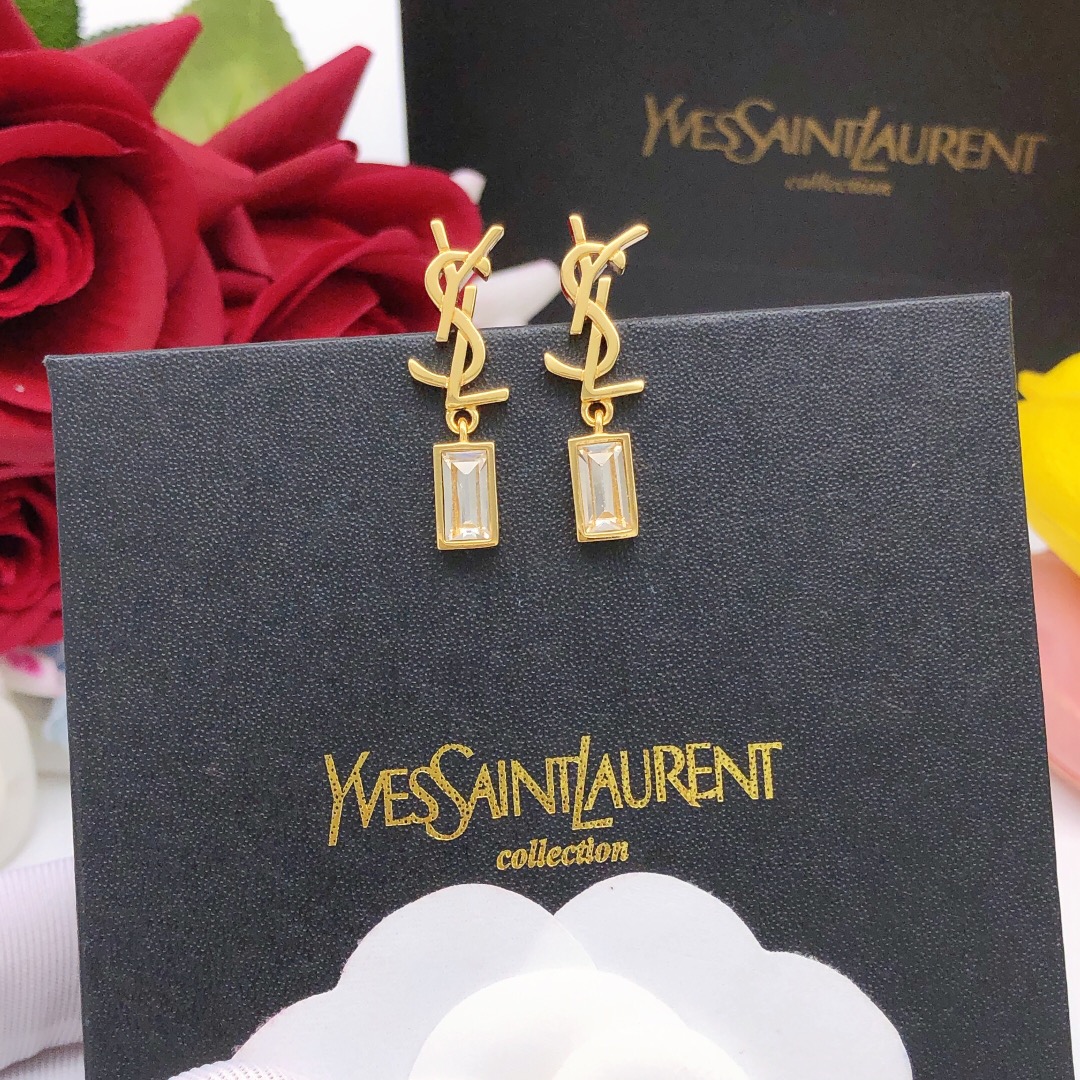 圣罗兰 Saint Laurent 高定典藏传世高定珠宝耳环项链戒指首饰 #04DAE5B2 3