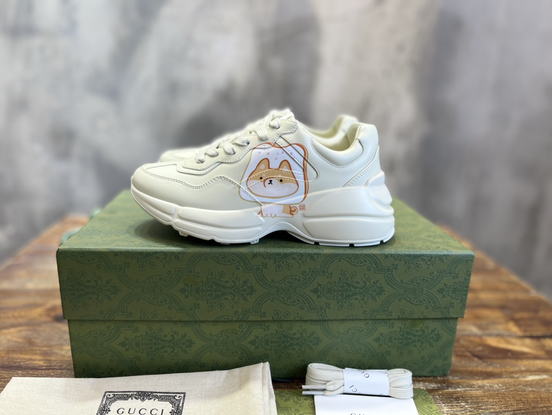 Gucci 2022新配色 莞产 代购渠道版本 Gucci Rhyton Vintage Trainer Sneaker