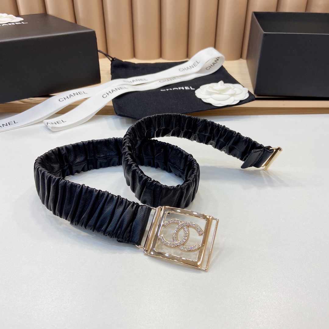 小香羊皮弹力腰带水钻与重金属