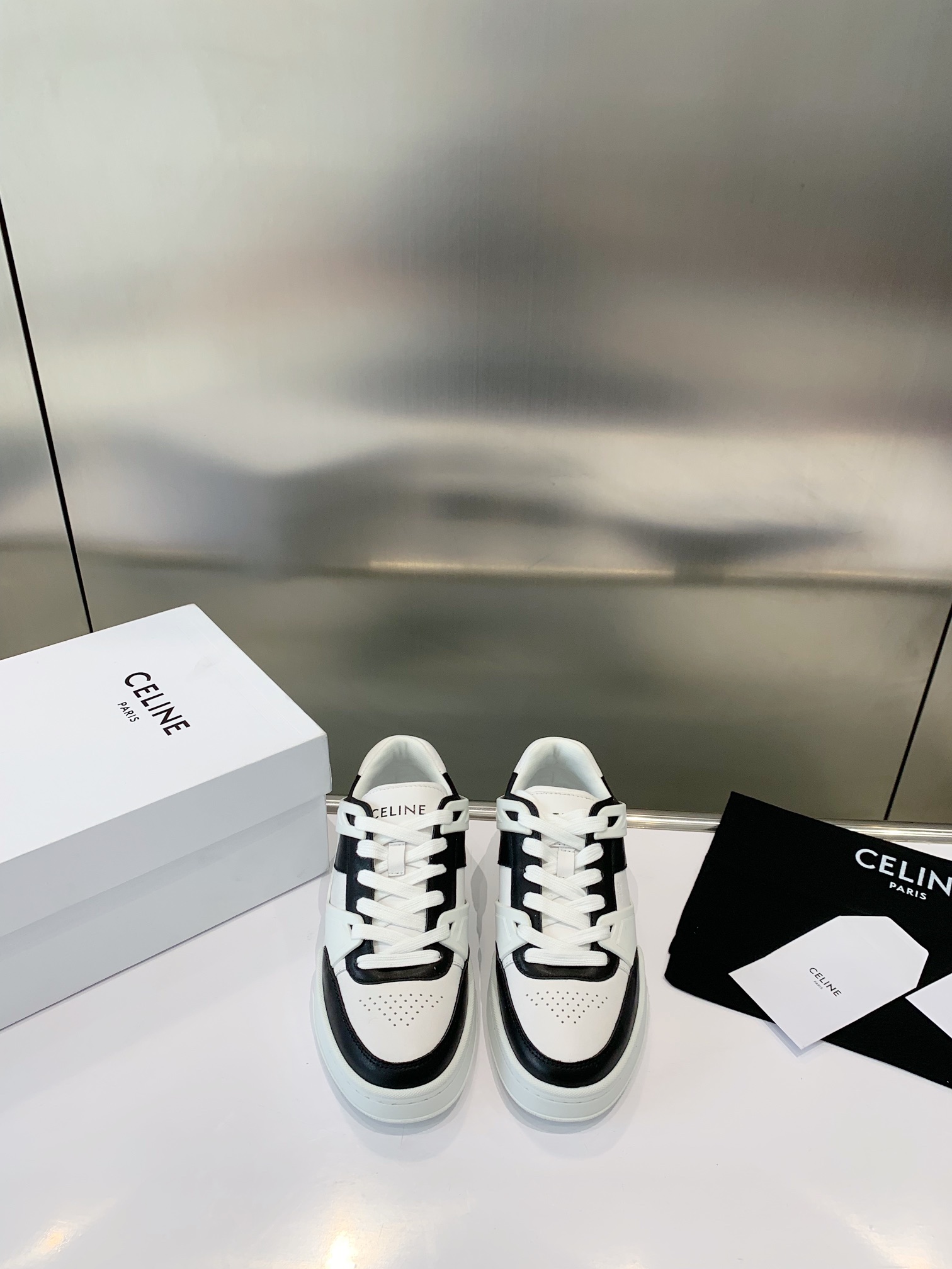 Celine Skateboard Shoes Sneakers White Unisex Cowhide Fabric Sheepskin TPU Spring/Summer Collection Fashion Casual
