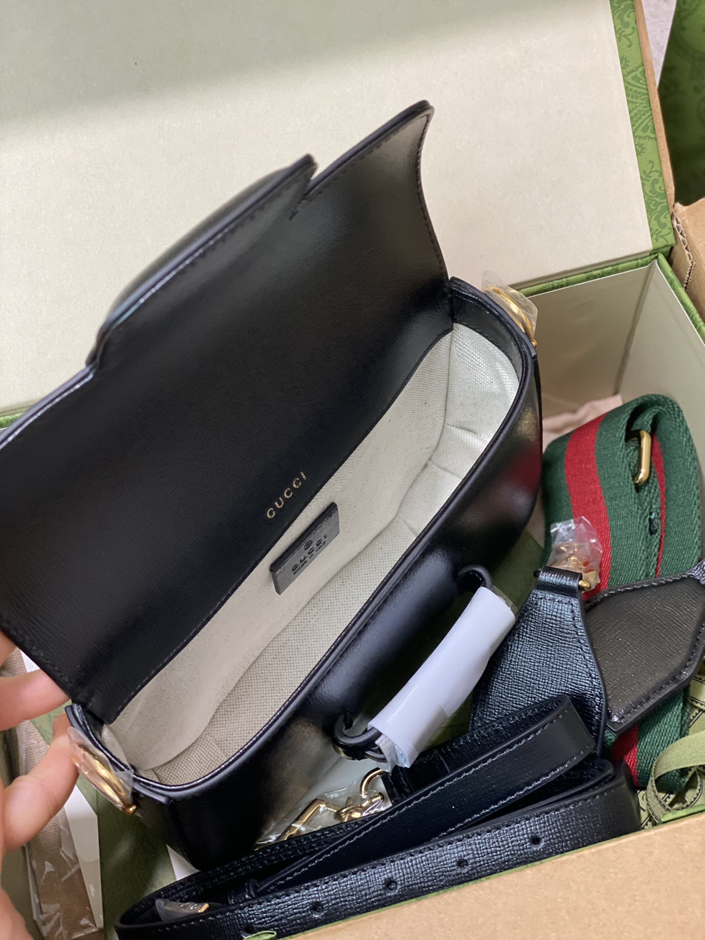 。发货实拍，原厂皮GG马鞍包✈️658574克皮