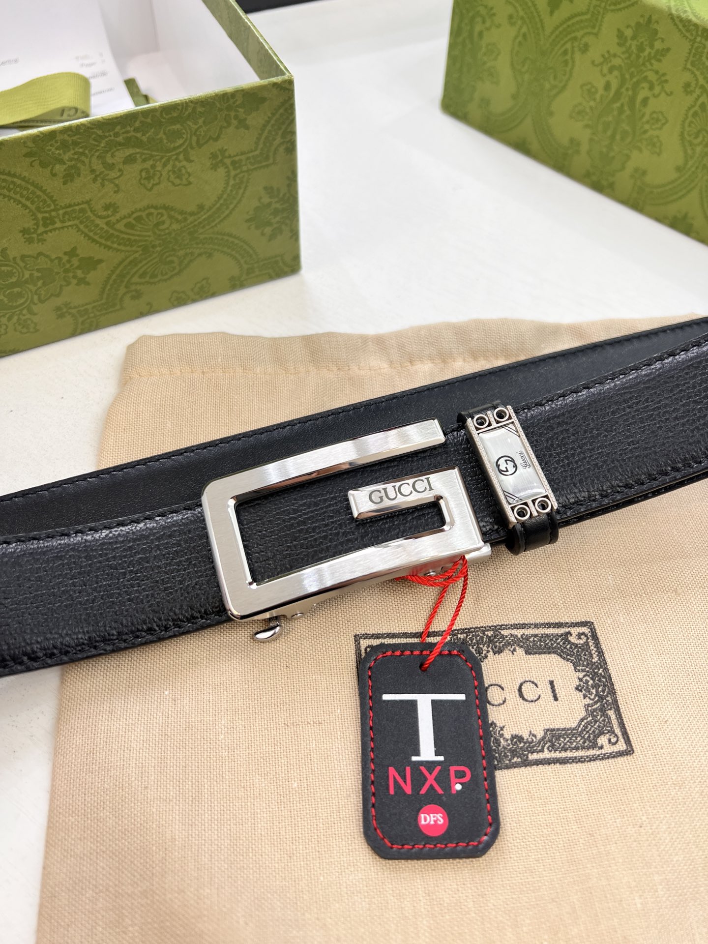 古奇GUCCi自动扣皮带 头层牛皮 顶级品质商务正装 古奇自动皮带滑轨手感柔软