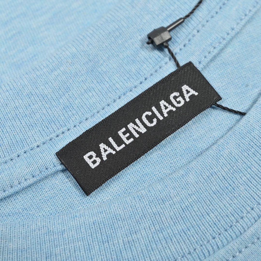 :160 Balenciaga/巴黎世家 雾霾蓝可乐纹印花短袖