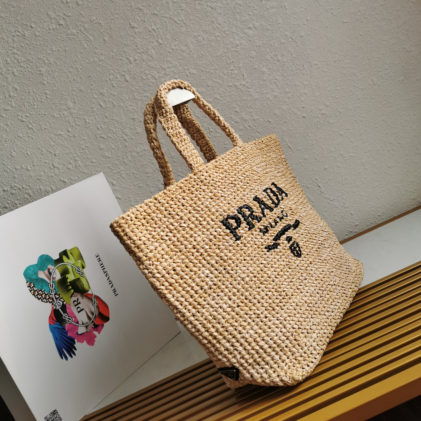 Prada 新品首发 2022夏季最新款1BG392酒椰纤维托特包