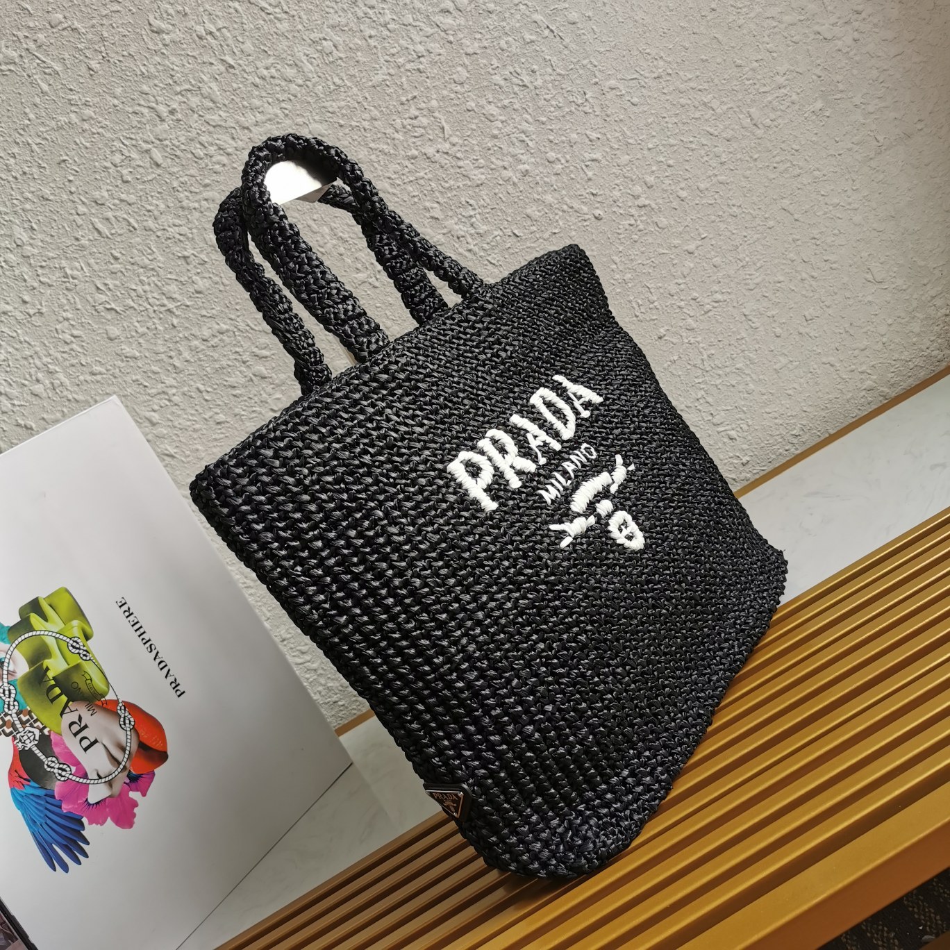 Prada 新品首发 2022夏季最新款1BG392酒椰纤维托特包