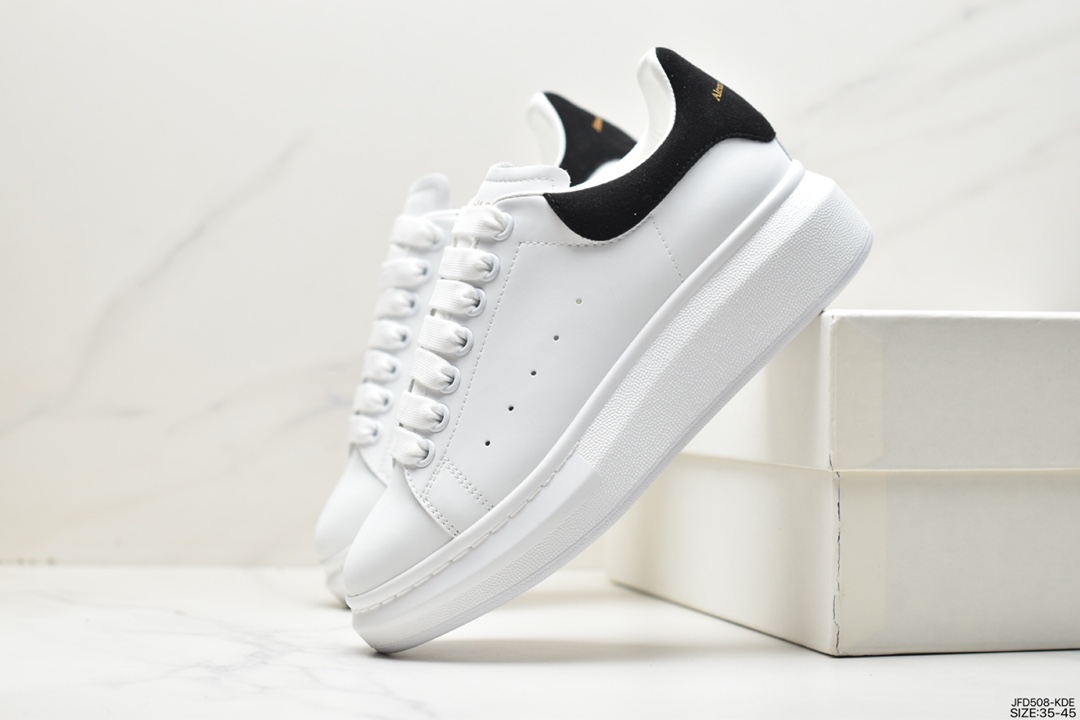 Sole Leather Sneakers Low Fashion Thick Bottom Casual Sports White Shoes