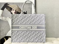 Dior Book Tote Best
 Handbags Tote Bags Grey Embroidery