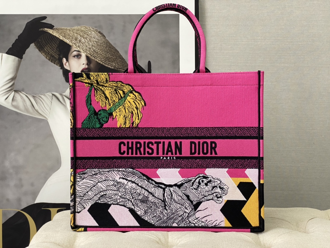Cheap Wholesale
 Dior Book Tote Handbags Tote Bags Pink Embroidery