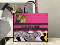 Cheap Wholesale
 Dior Book Tote Handbags Tote Bags Pink Embroidery