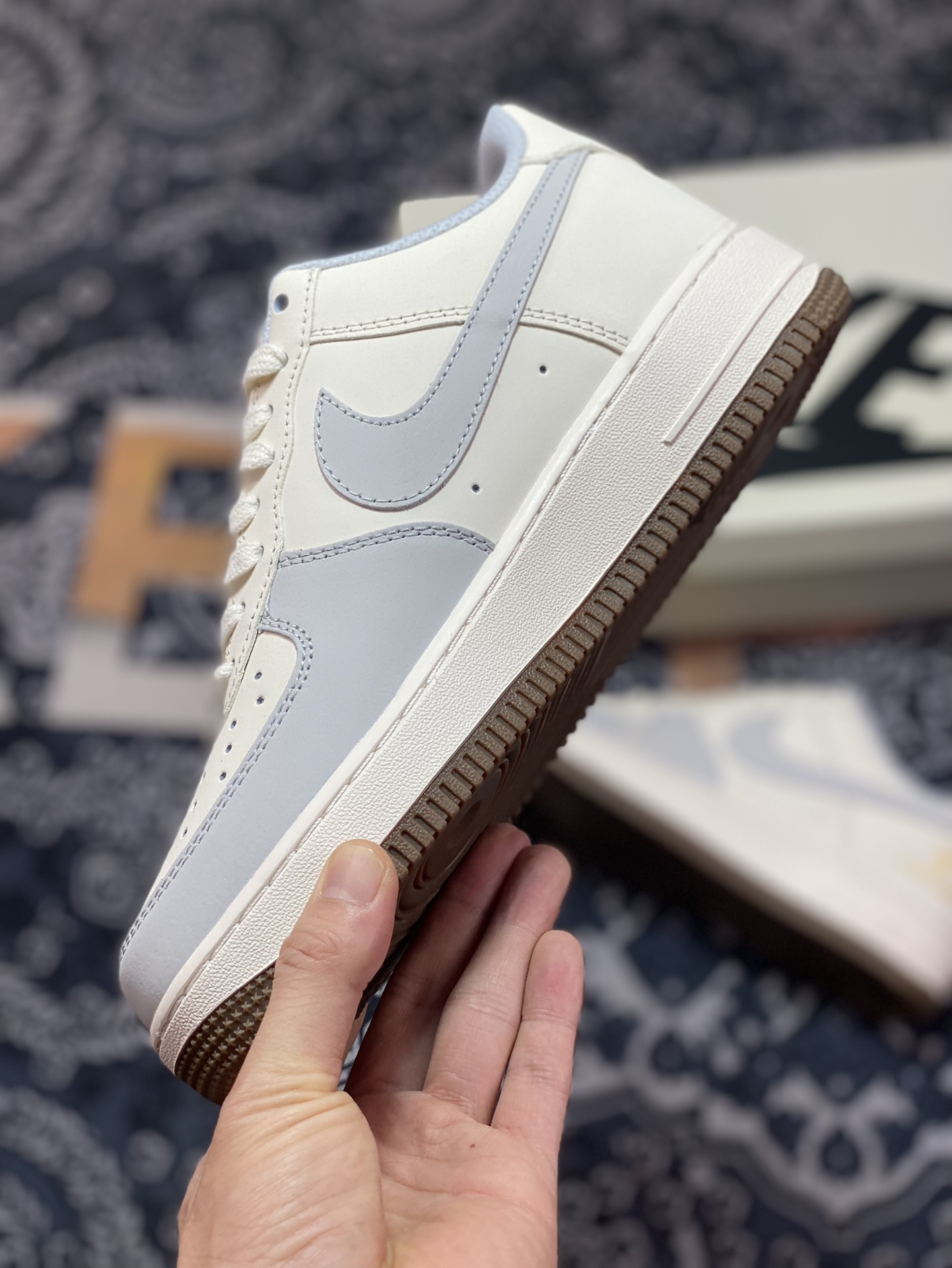 Louis Vuitton x Nike Air Force 1 07 LV8 ”Milky White/Grey LV” Air Force One BS9055-833