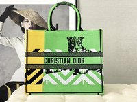 Dior Book Tote Handbags Tote Bags Green Embroidery