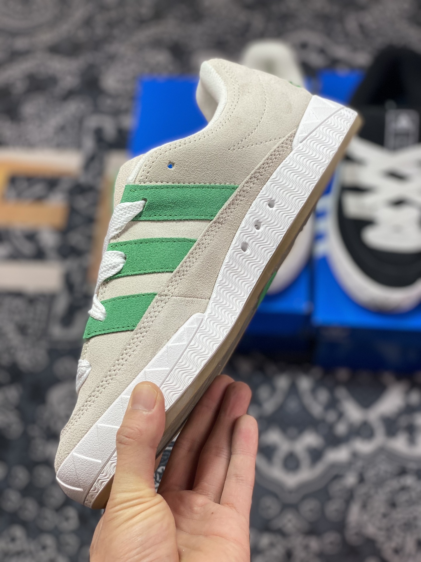 Bodega x Beams x Adidas Originals Adimatic Low ”Grey/Green/White” Matic series low help HR0776