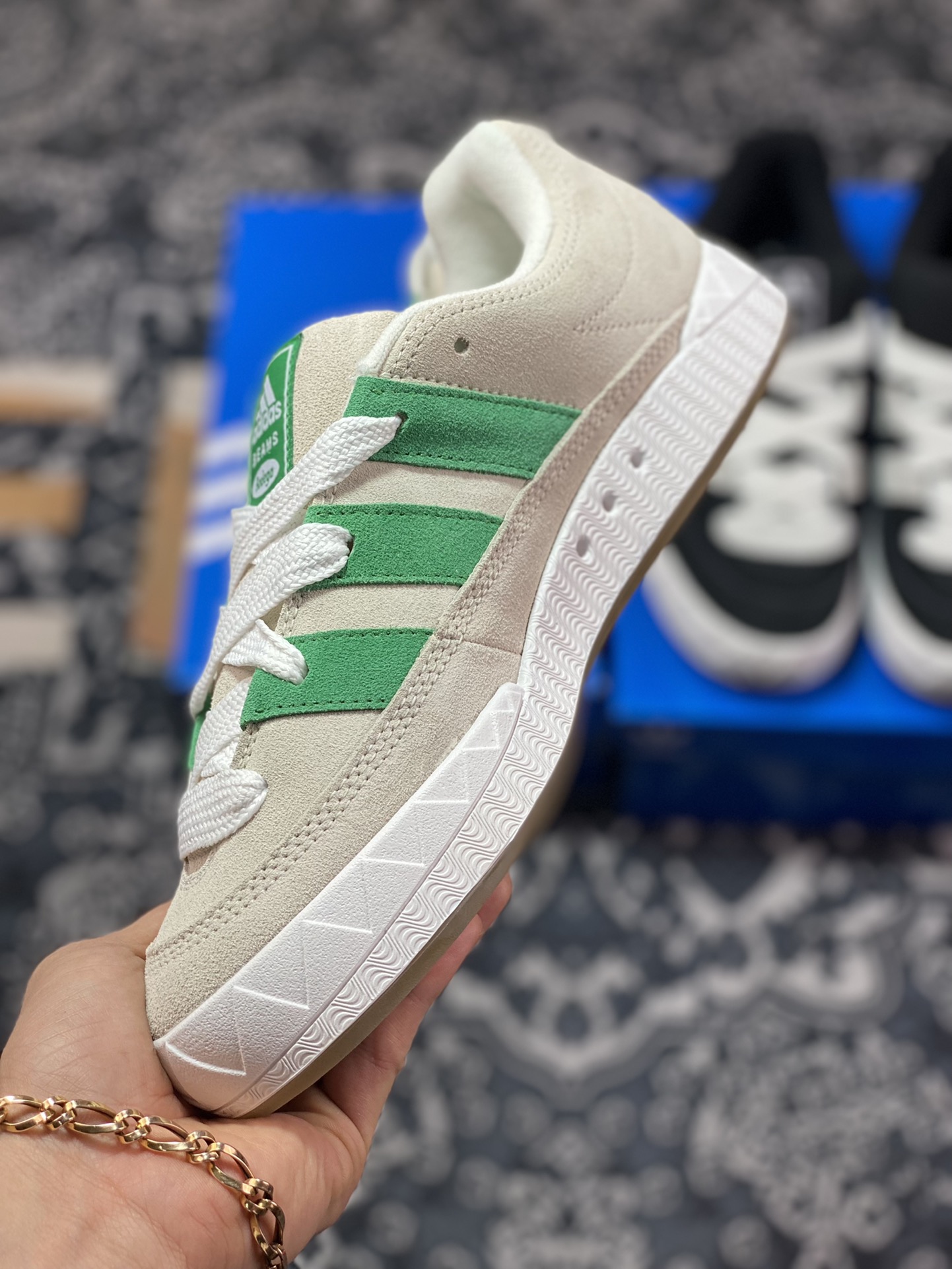 Bodega x Beams x Adidas Originals Adimatic Low ”Grey/Green/White” Matic series low help HR0776