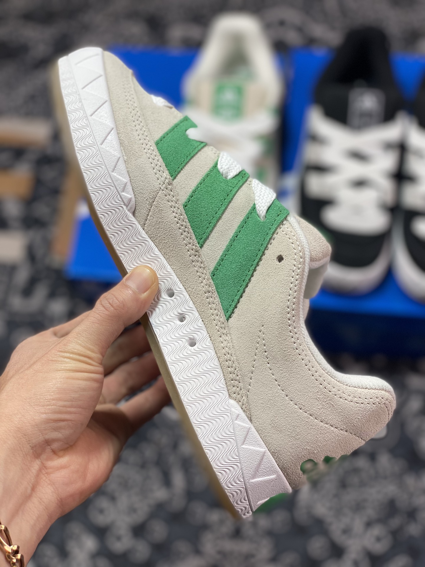 Bodega x Beams x Adidas Originals Adimatic Low ”Grey/Green/White” Matic series low help HR0776