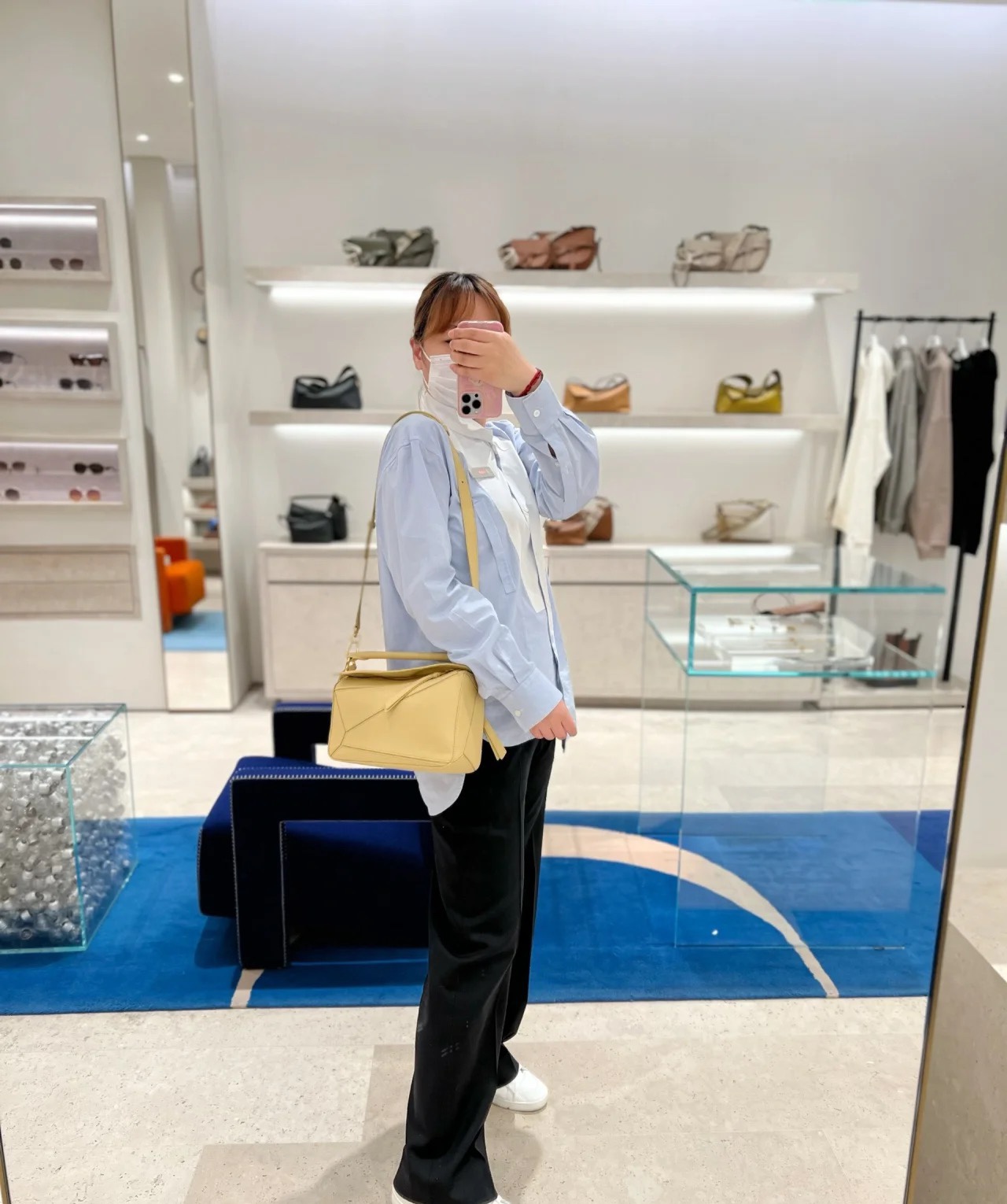 NO:192199,Luojia new style new color uzzle cabinet sister real photo, geometric bag 24cm small, loewe19860909罗家新款 新色uzzle 柜姐实拍,几何包24cm小号,loewe,Bag