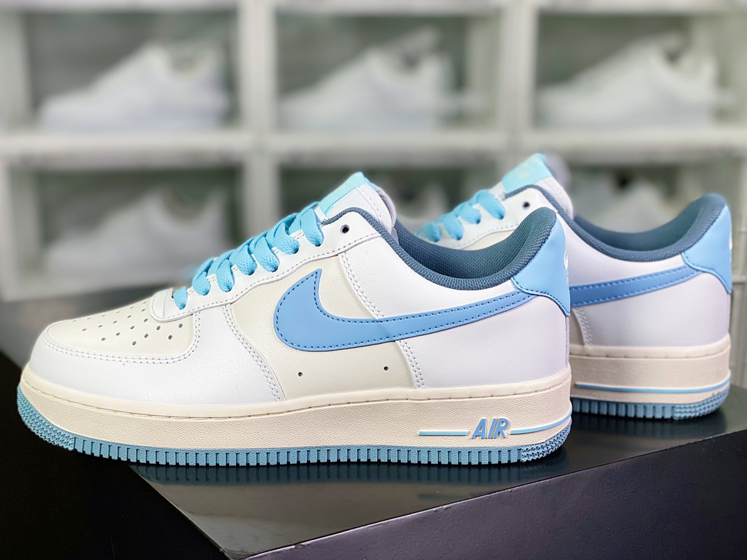 200 Air Sole气垫【耐克Nike】 Air Force 1’07 Low”Beige White/Light Blue”空军一号YY3188-101