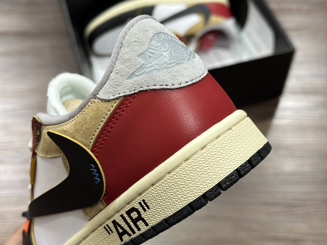 Air Jordan 1 x OFF-WHITE AJ1 OW joint low top barb black toe joint cz0790-107