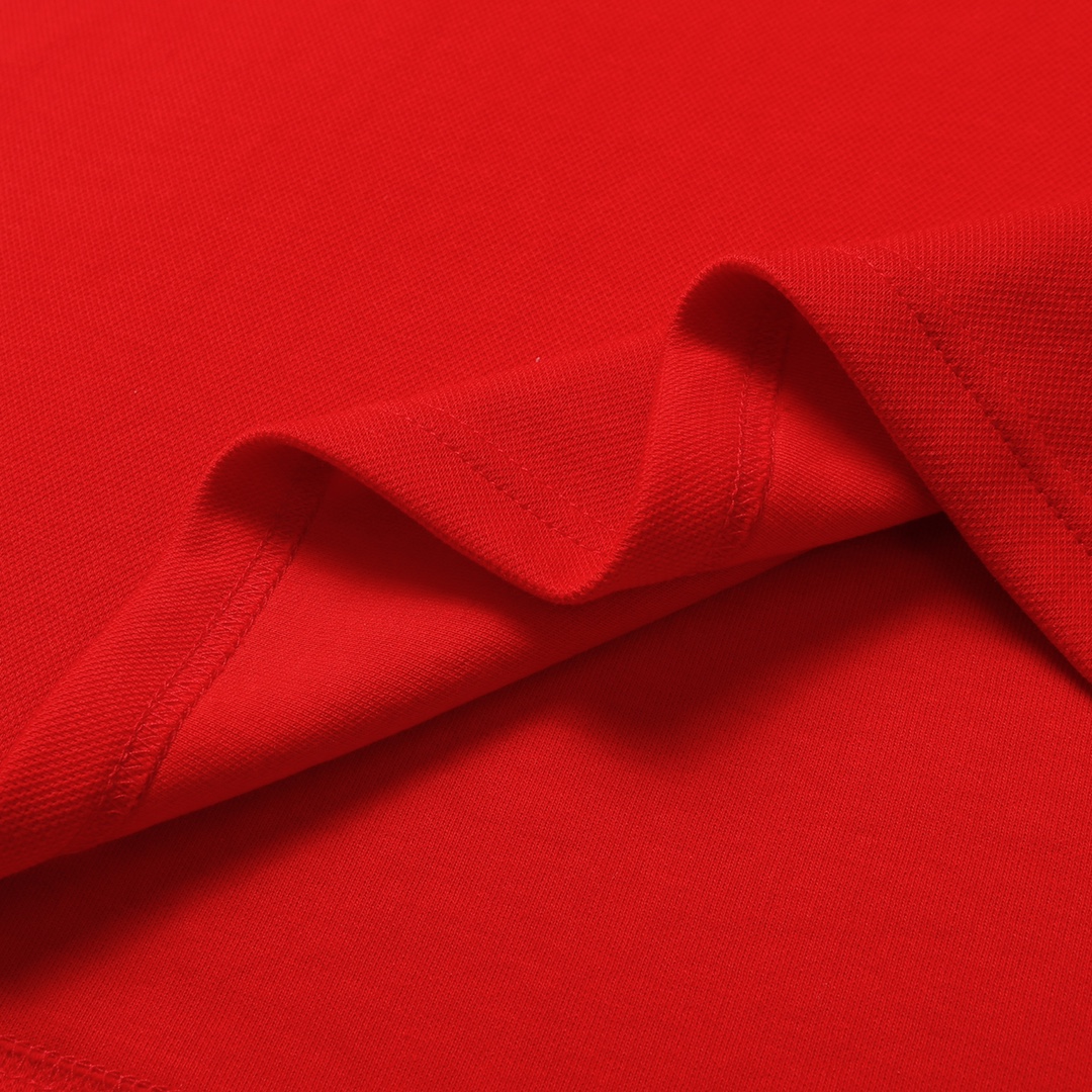 Gucci/古驰 条纹V领口袋刺绣短袖Polo杉