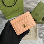 Gucci Marmont Wholesale
 Wallet Card pack Gold Orange Vintage Calfskin Cowhide