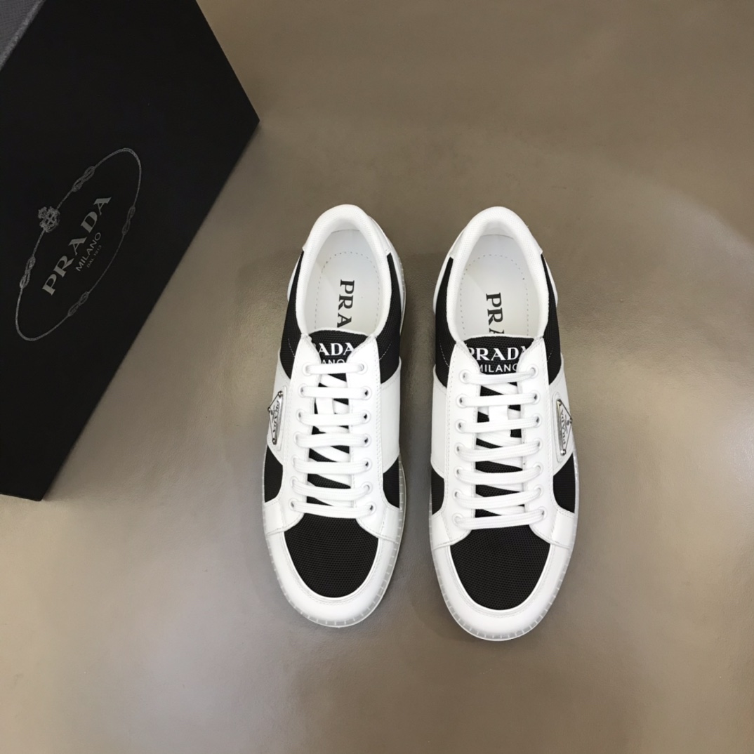 Prada Sneakers Casual Shoes Splicing Cotton Cowhide Rubber Casual