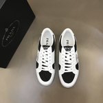 Prada Sneakers Casual Shoes Splicing Cotton Cowhide Rubber Casual