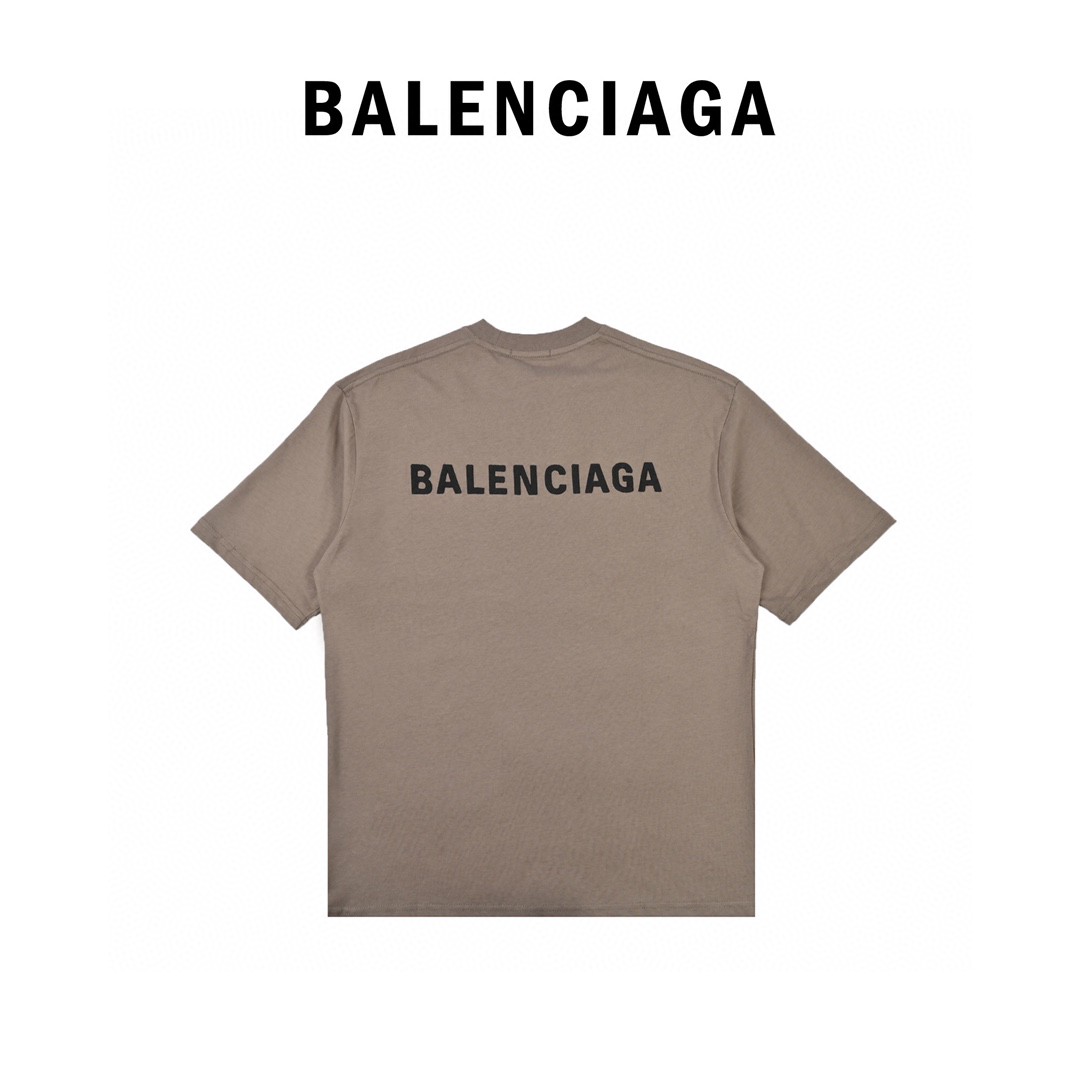 170 Balenciaga/巴黎世家 21ss 前后字母Logo刺绣圆领短袖