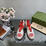 Cheap High Quality Replica
 Gucci Shoes Espadrilles Sandals Embroidery Canvas Cotton Rubber Spring Collection