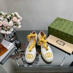 Top 1:1 Replica
 Gucci Shoes Espadrilles Sandals Embroidery Canvas Cotton Rubber Spring Collection