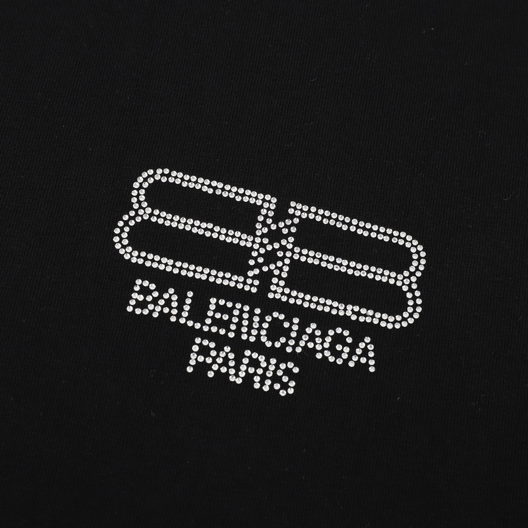 170 Balenciaga/巴黎世家 闪钻锁扣圆领短袖