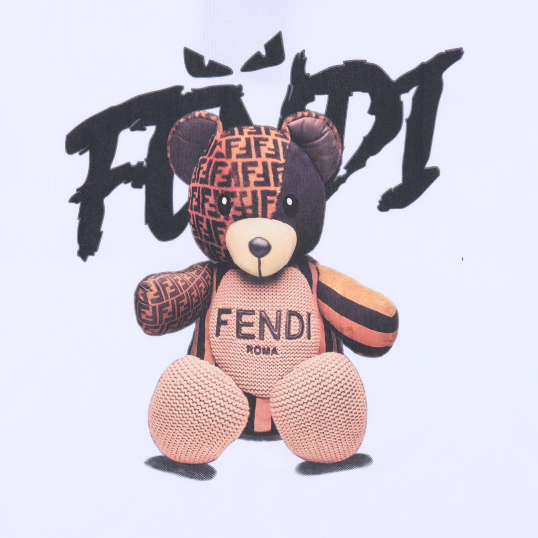 Fendi/芬迪 卡通熊满印短袖T恤