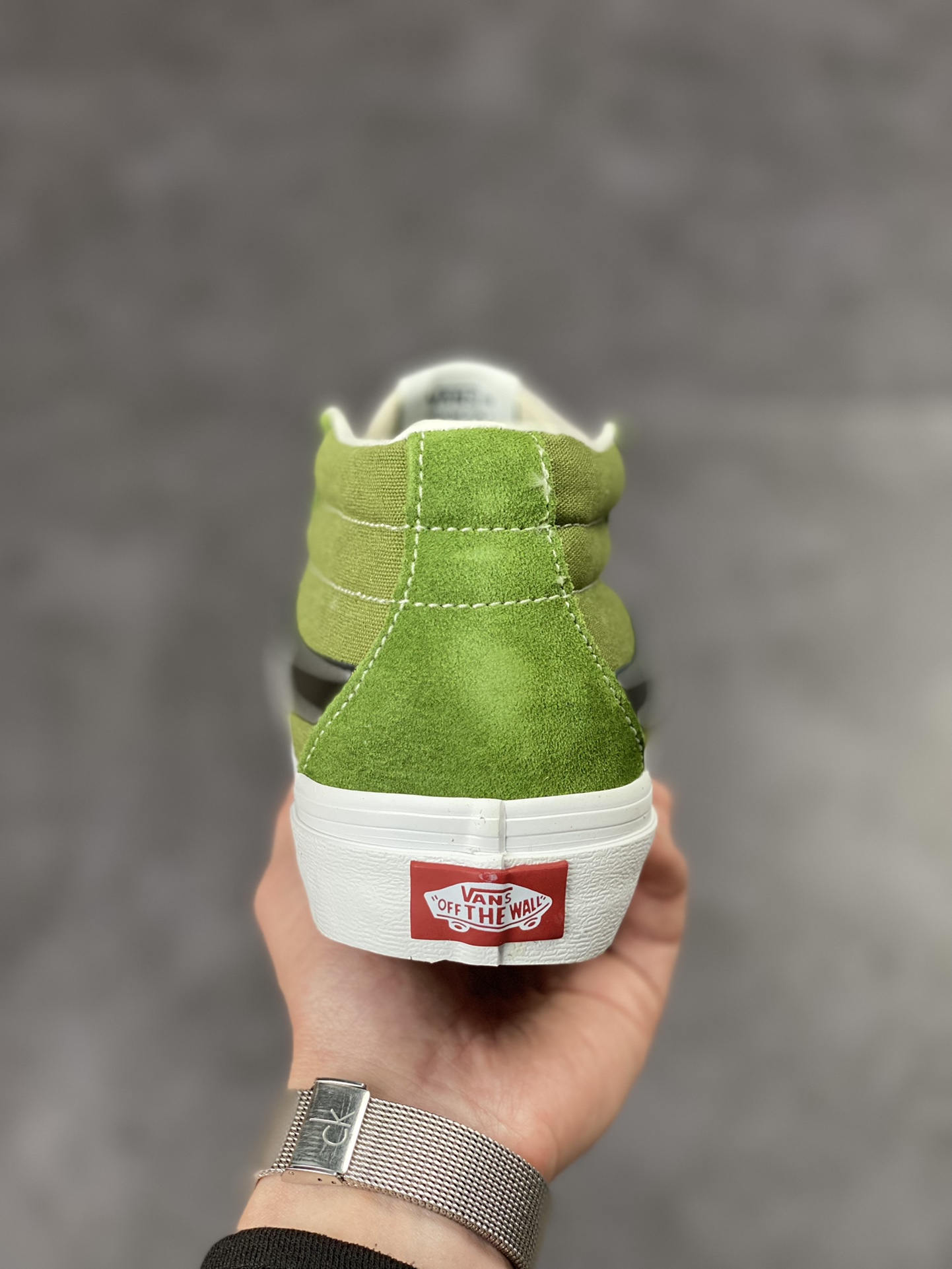 140 Vans Sk8 Mid 万斯中帮系列牛油果绿黑条休闲板鞋