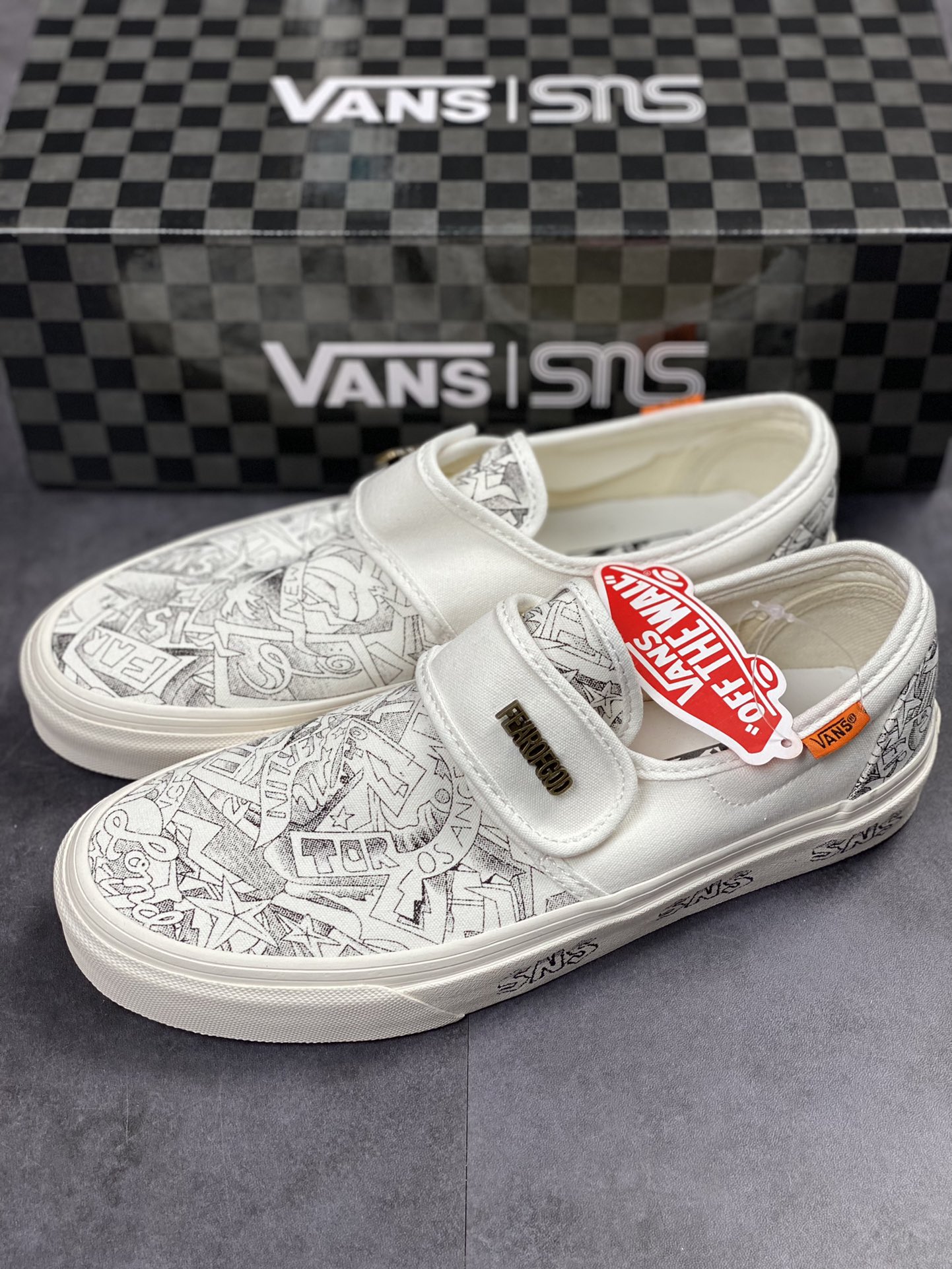 150 Fear of Fog x Vans Slip-On 47 V DX  FOG高街黑白懒人魔术贴SNS