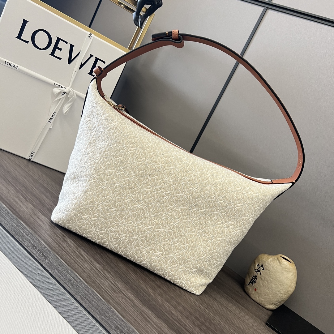 Loewe Cubi Anagram Bag in Calfskin and Jacquard - Shoulder & Hand Carry 3 i1680541496 4312 2