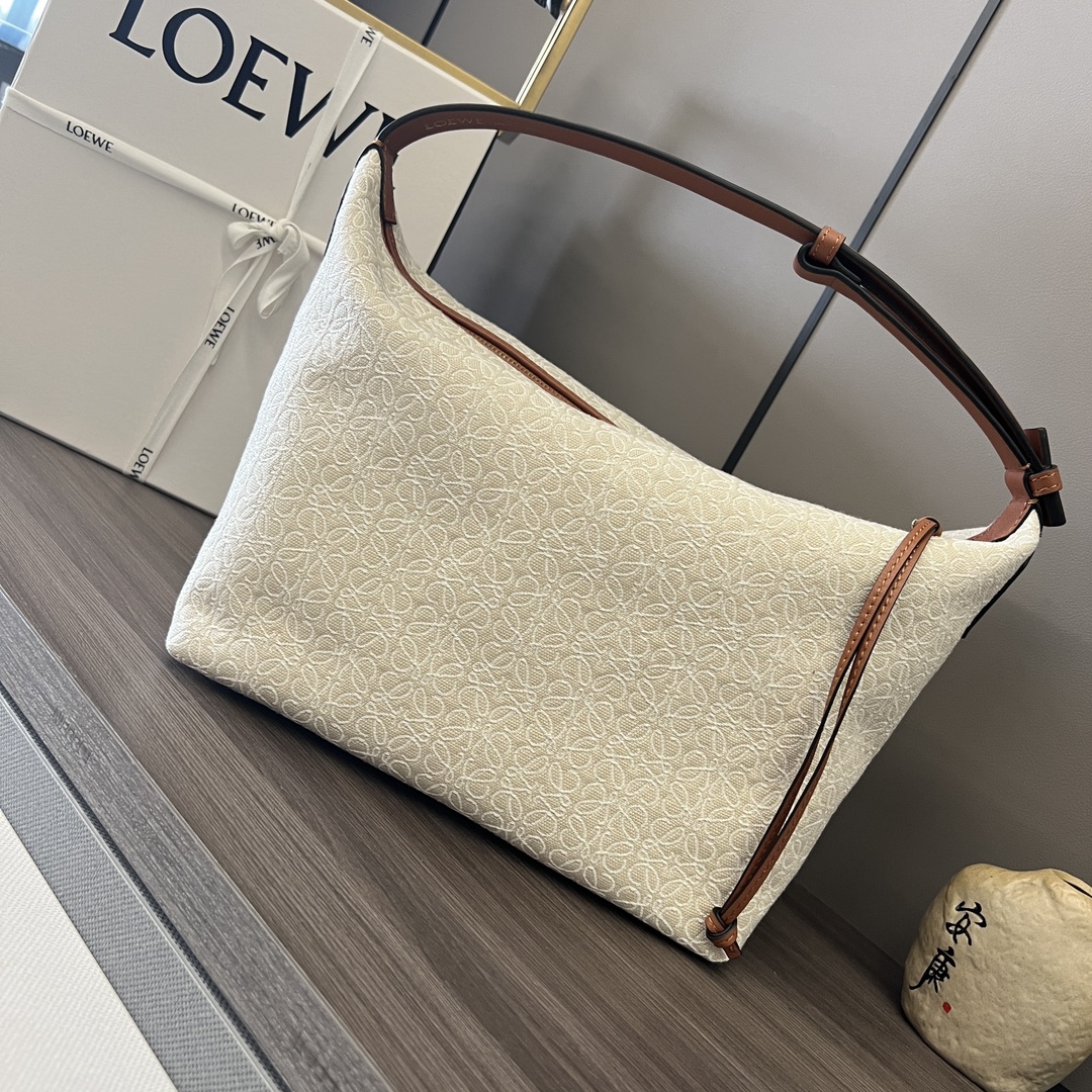 Loewe Cubi Anagram Bag in Calfskin and Jacquard - Shoulder & Hand Carry 1 i1680541496 7271 0