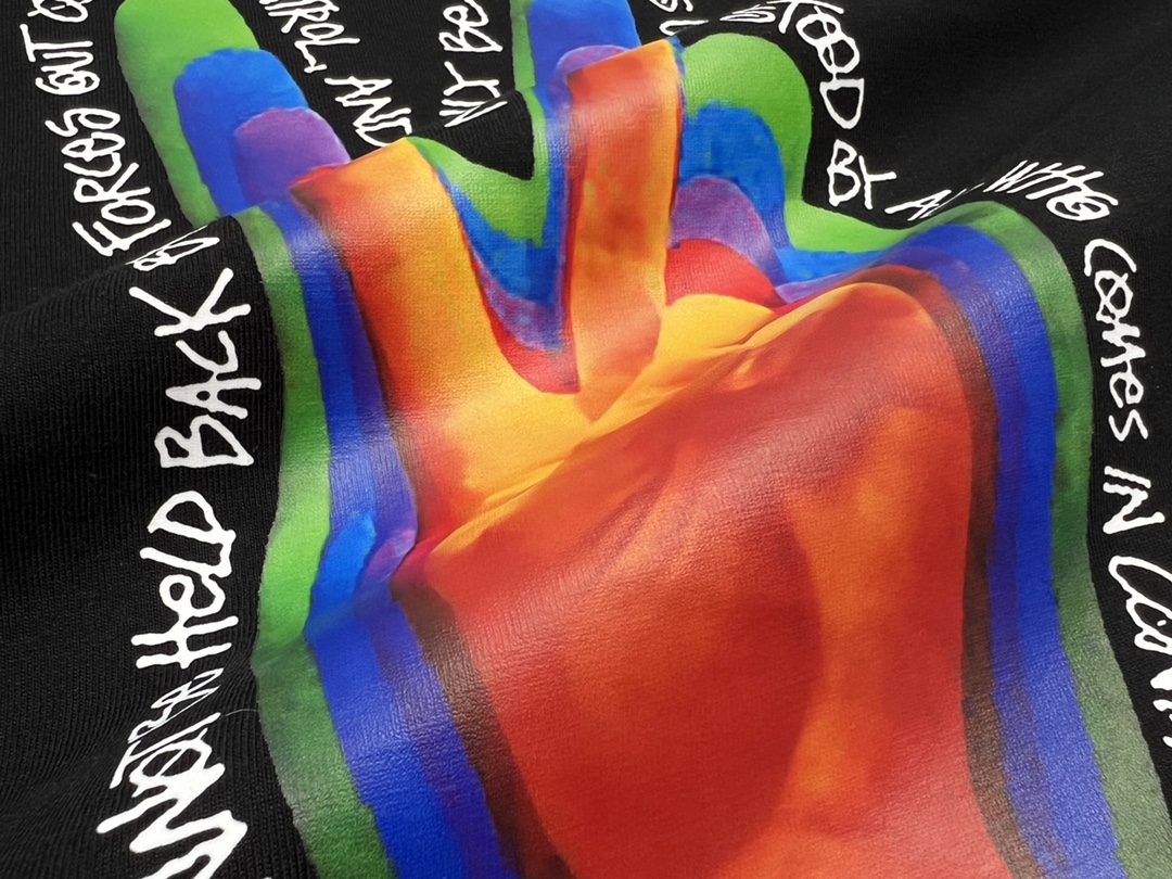 Stussy Peace Gesture T-shirt: High-Quality Fabric, 3D Print, Custom Packaging Available - 图片 7