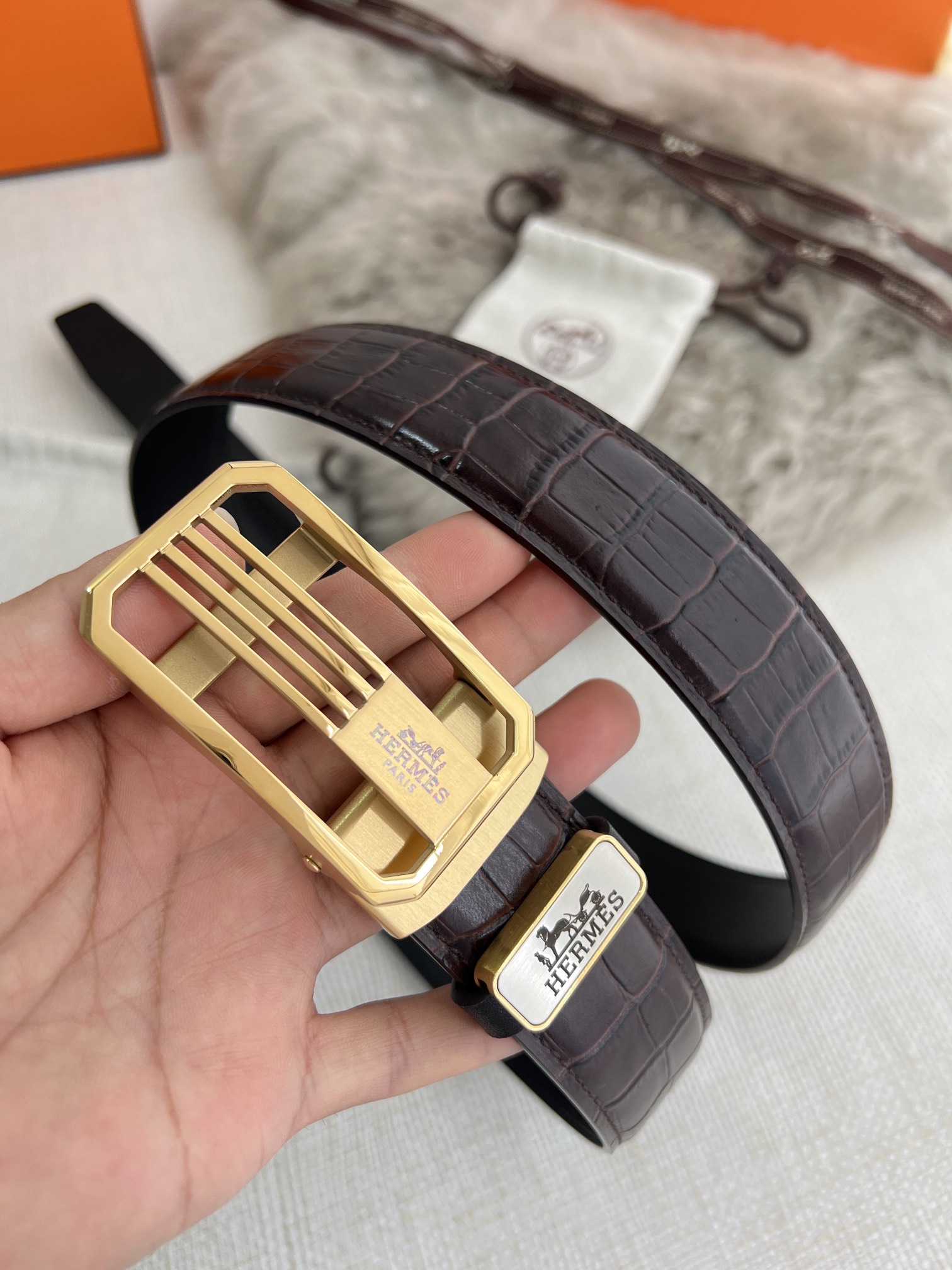 爱马仕 Hermès 高定典藏奢华工坊高定皮带配饰 #7D058639 2